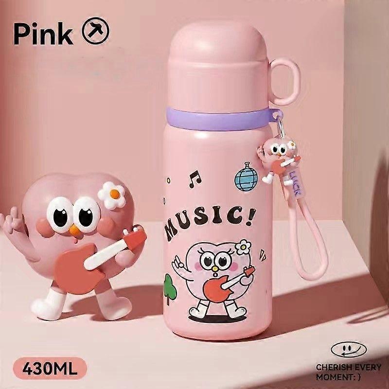 14 oz Insulated Water Bottle,Vacuum Insulated 304 Stainless Steel Reusable Sports Bottle-Pink