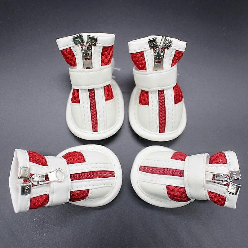 4pcs/set Summer Mesh Breathable Pet Dog Shoes Breathable Anti-slip Boot For Small Dogs Puppy Medium Large Dog Shoes Pet Supplies