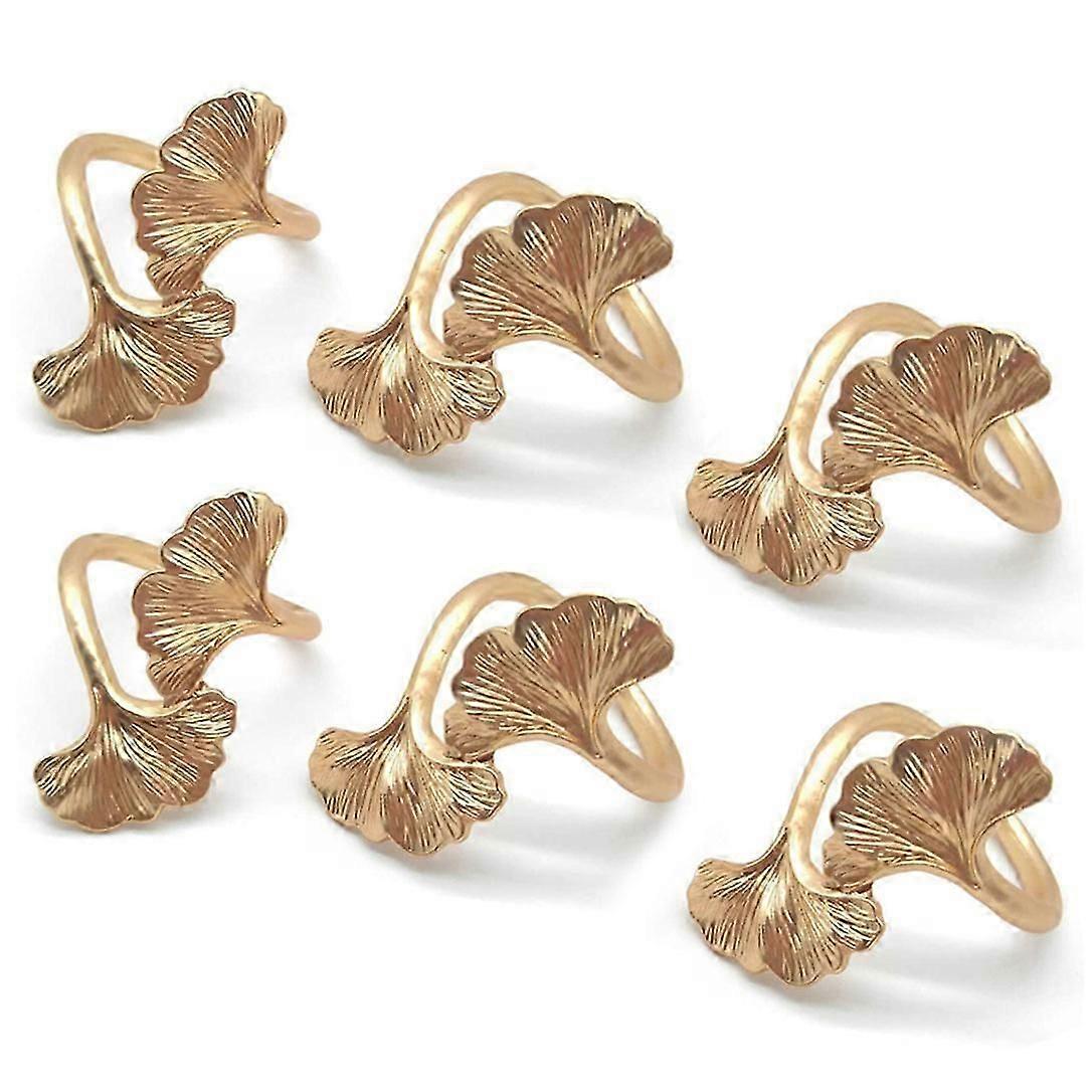 Ginkgo Leaf Napkin Rings,Metal Napkin Holders for Wedding Party and Daily Use,Complement to Your Dinner Table Decor