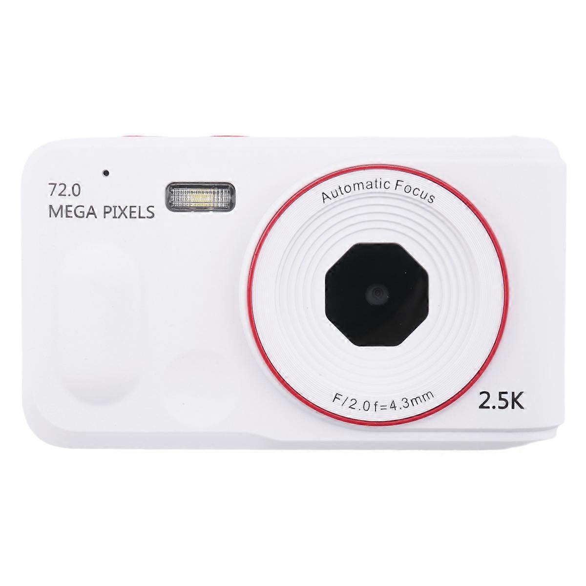 Digital Camera 16x Digtal Zoom Auto Focus 2.5K HD 72MP White