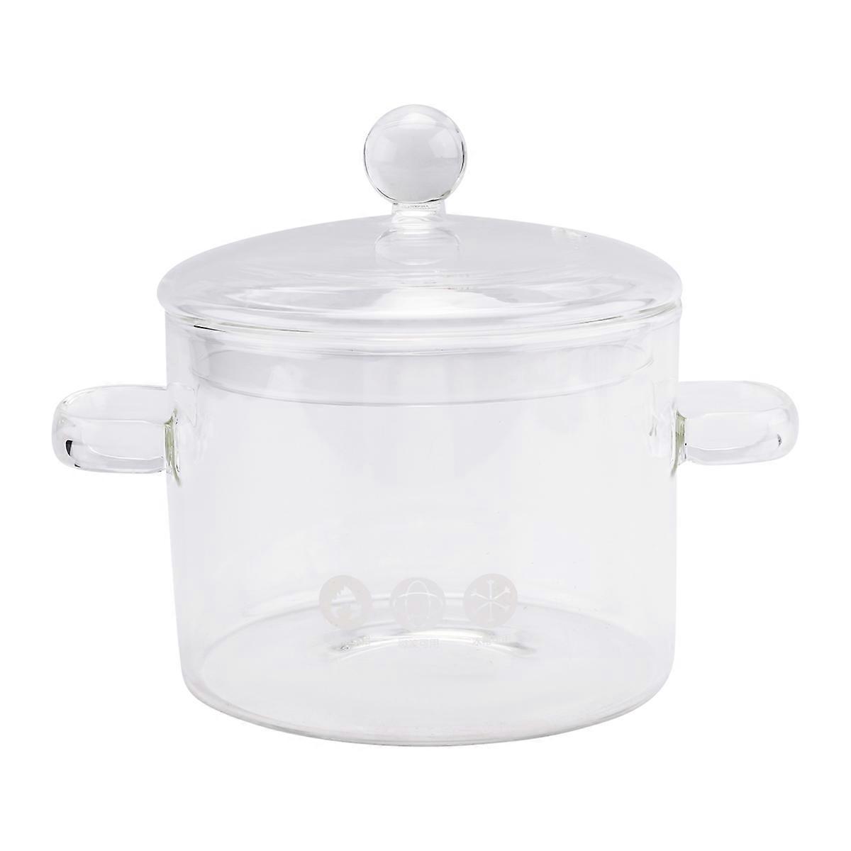 Glass Saucepan with Cover,Stovetop Cooking Pot 1400ML