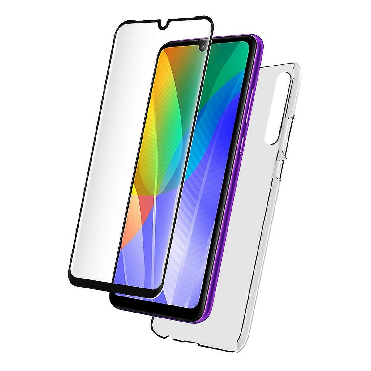 Case for Huawei Y6P in TPU and 2.5D Tempered Glass Screen Protector, Sienna