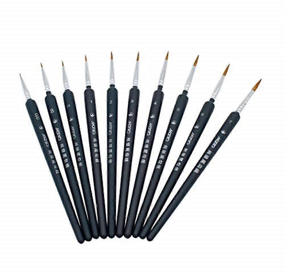 10 Pieces Fine Detail Paint Brushes Set for Watercolor Painting Miniature Size