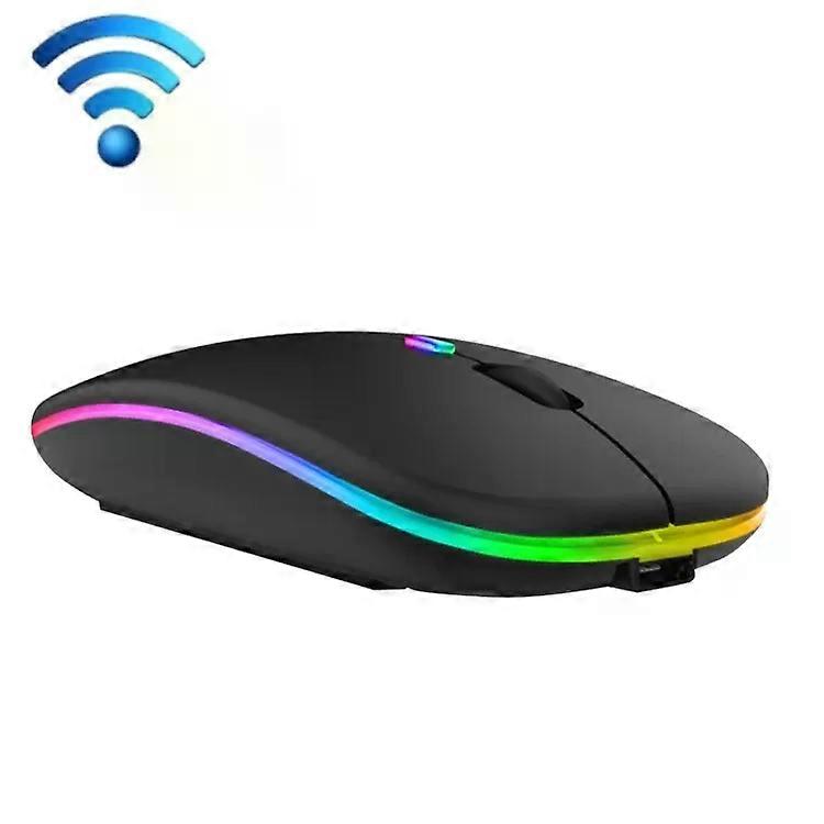 Wireless Mouse-2400 DPI,4 Keys,Colorful Luminous,Dual-Mode Silver