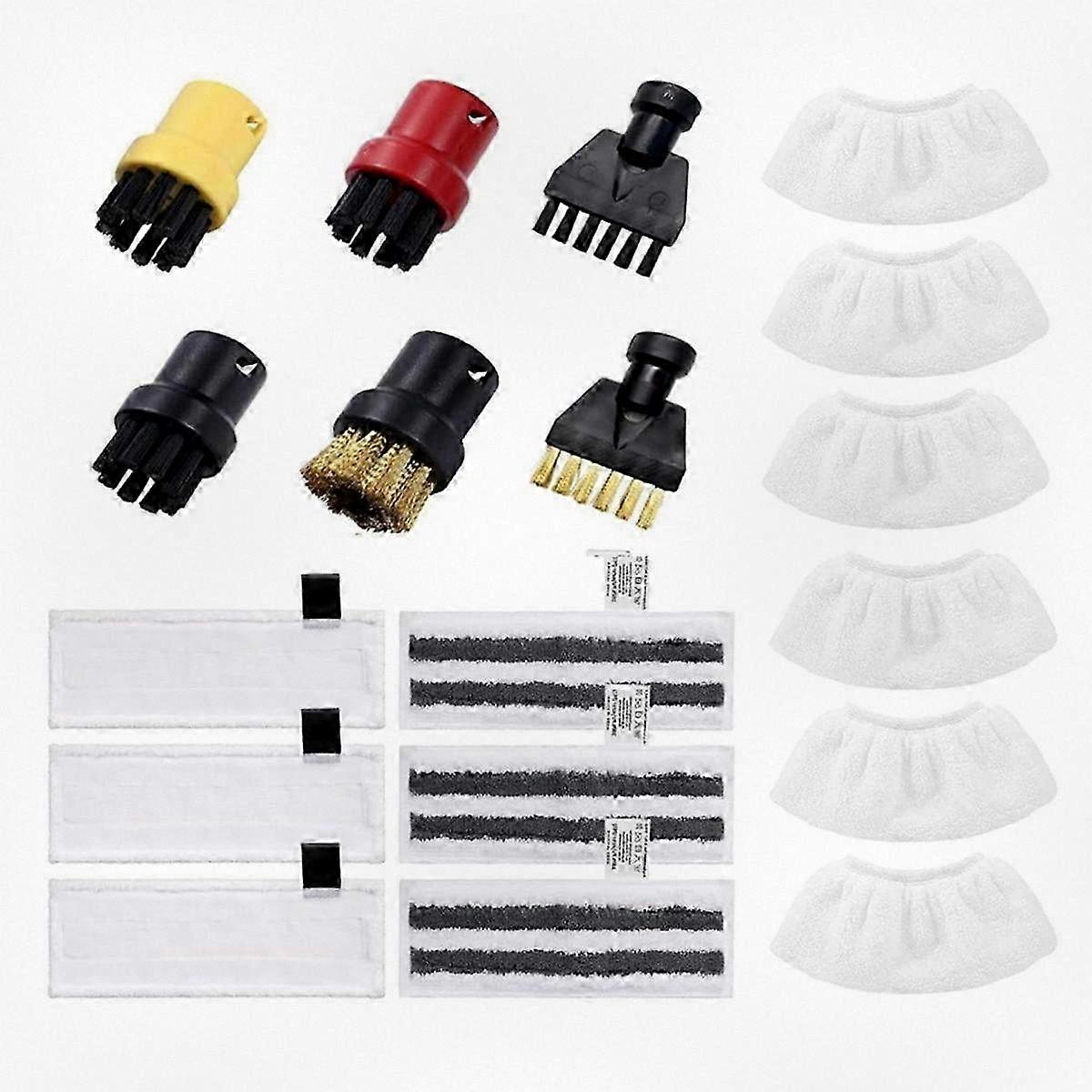 Steam Cleaner Accessories Set for Easyfix Models SC2 SC3 SC4 SC5, Includes Microfiber Cloths and Round Floor Nozzle Brushes