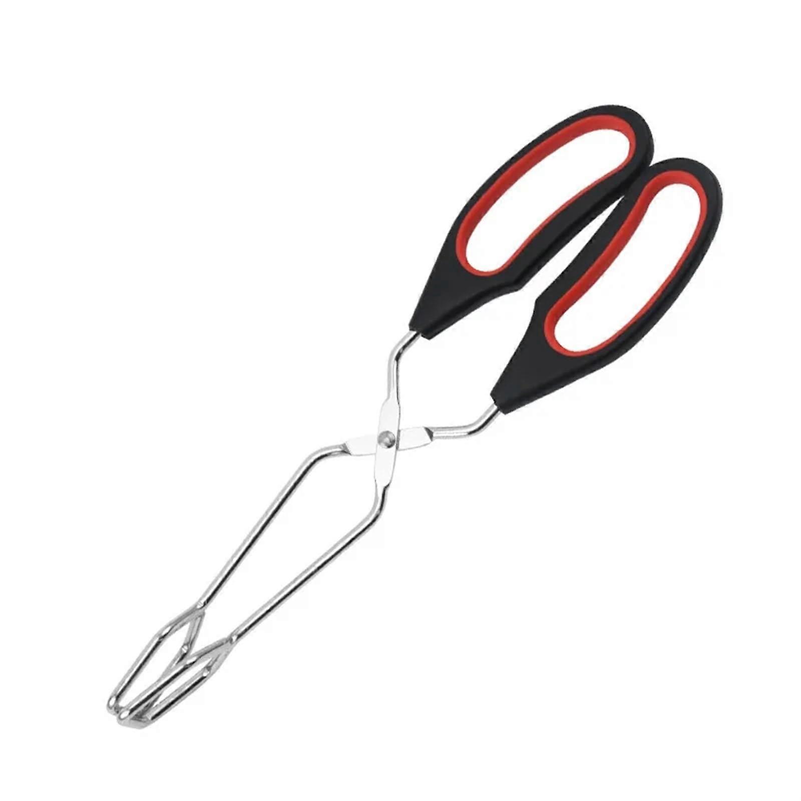 Grill tools, grill scissors tongs, grill tongs, long handle, fireplace tongs (24cm)