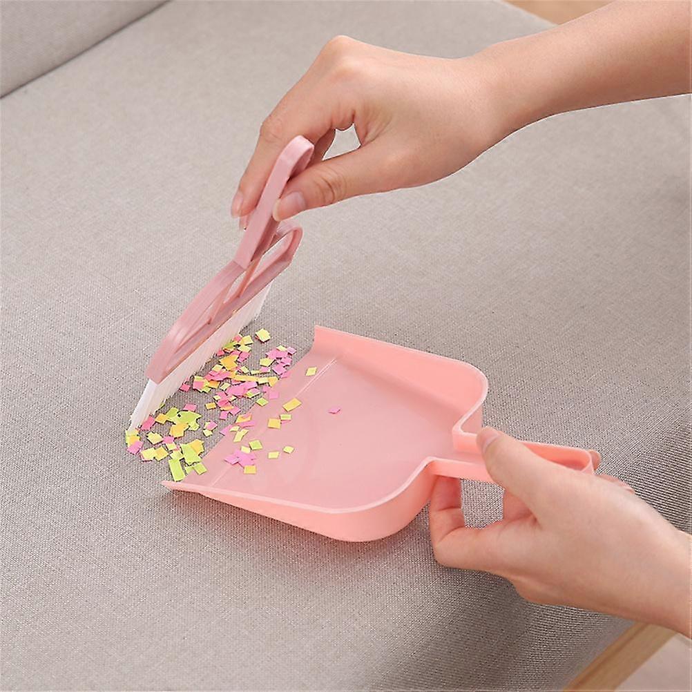 Desktop Cleaning Kit Mini Brush & Dustpan Set 19x13cm Plastic