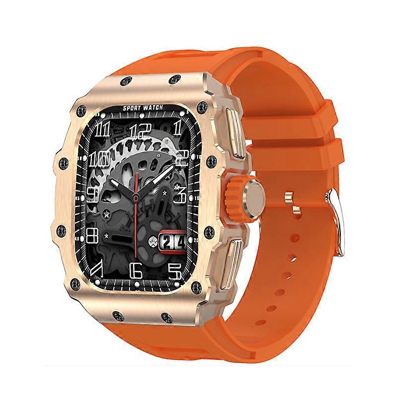 Smartwatch with Bluetooth Calling, 1.95-inch AMOLED Screen, Heart Rate, and Blood Pressure Monitoring(Orange)