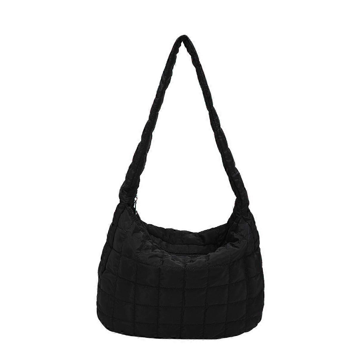 Large Capacity Shoulder Bag Stylish Simple Lightweight Pleated Design Messenger Bag for Daily Use Shopping Travel