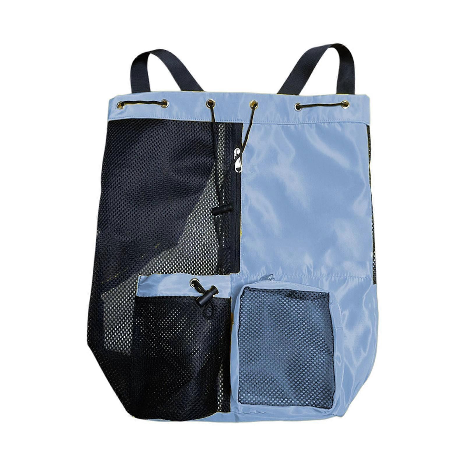 Swimming Bag Mesh Drawstring Backpack With Wet Bag Beach Backpack Gym Exercise Equipment Bag SilentZip