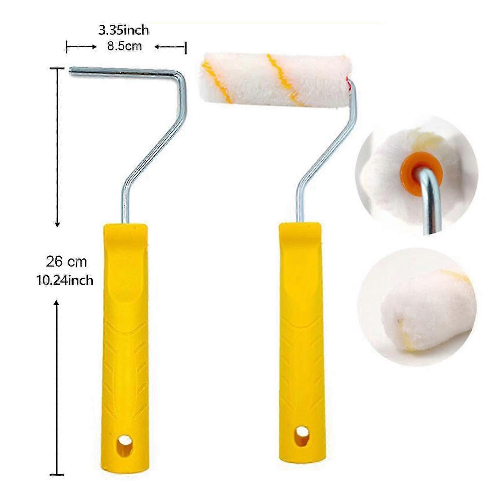 Mini Paint Roller Set with Frame, Covers & Tray - Small Rollers for Edges & Trim, DIY Home Wall Painting Projects