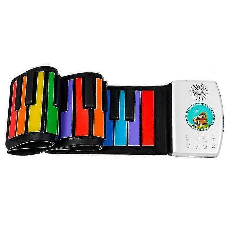 49 Key Numeric Keyboard Flexible Roll Up Piano Gift Electronic Hand Roll Piano with Speaker for Musi