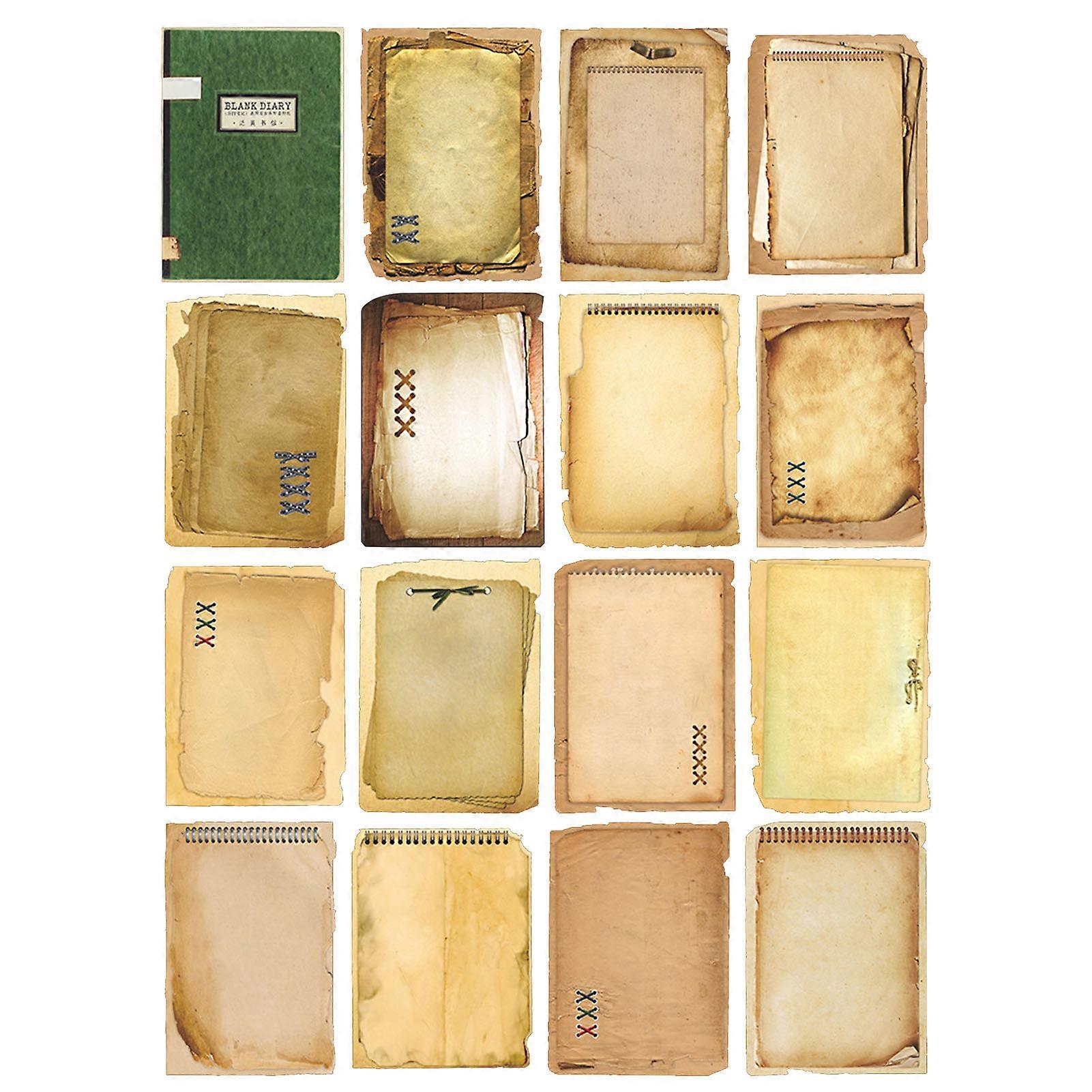 Vintage Scrapbook Paper Blank Retro Scrapbooking Stick Paper for Handicraft Journaling 30 Sheets