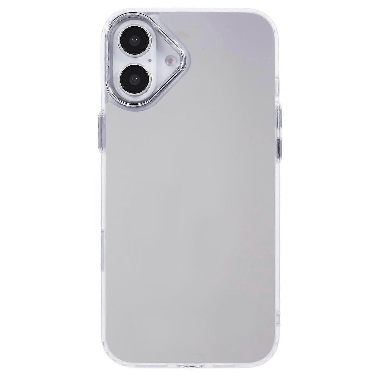 For iPhone 16 Plus Case Electroplated Mirror Surface Acrylic+TPU Phone Cover