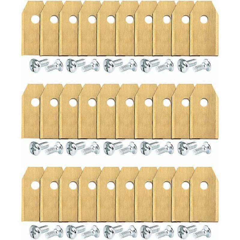 Set of 45 titanium blades for Gardena, Yardforce robot lawn mowers (3 g - 0.75 mm) + 45 screws