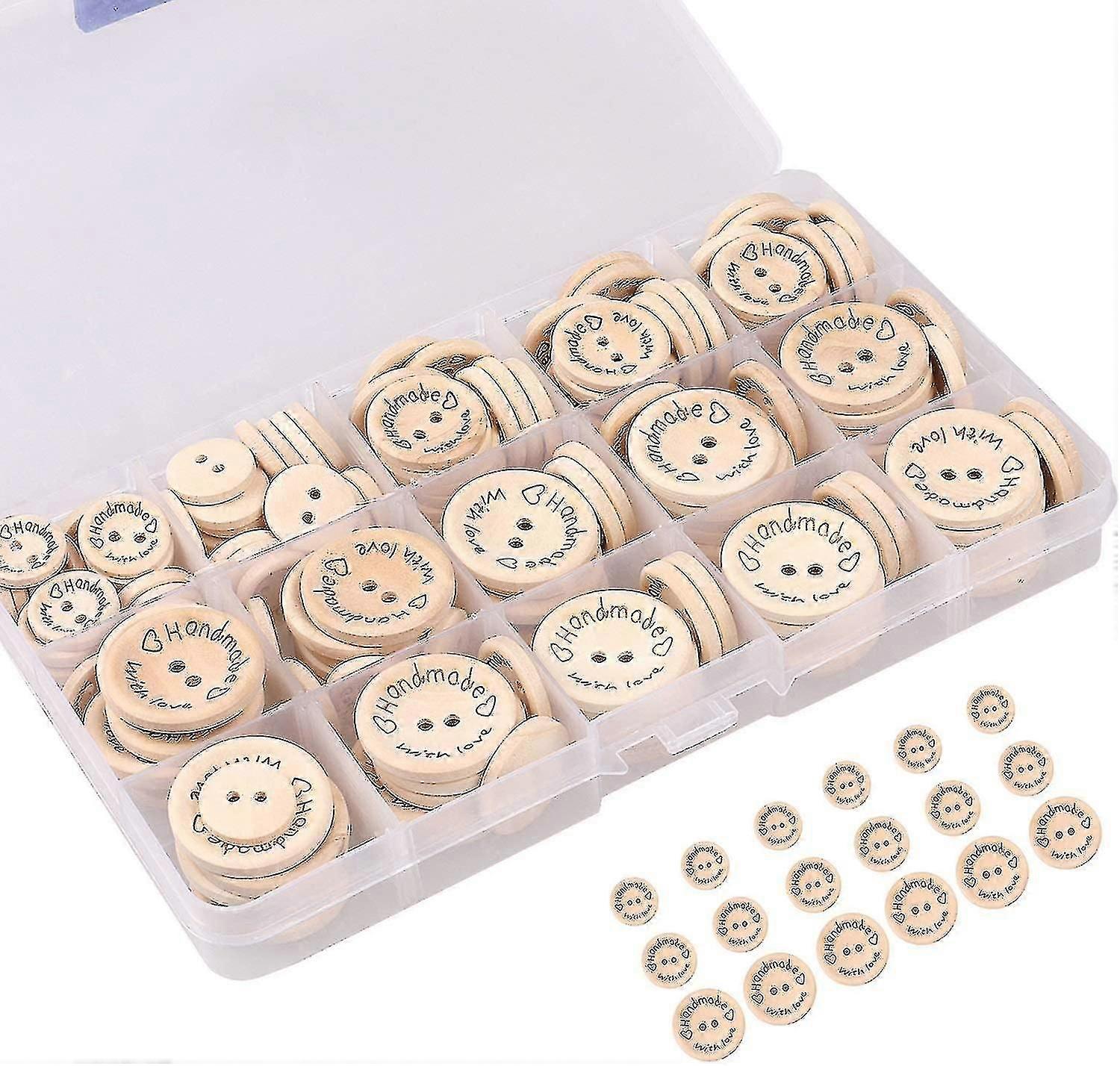 Ooden Buttons, 150 Pieces, Handmade Wooden Buttons