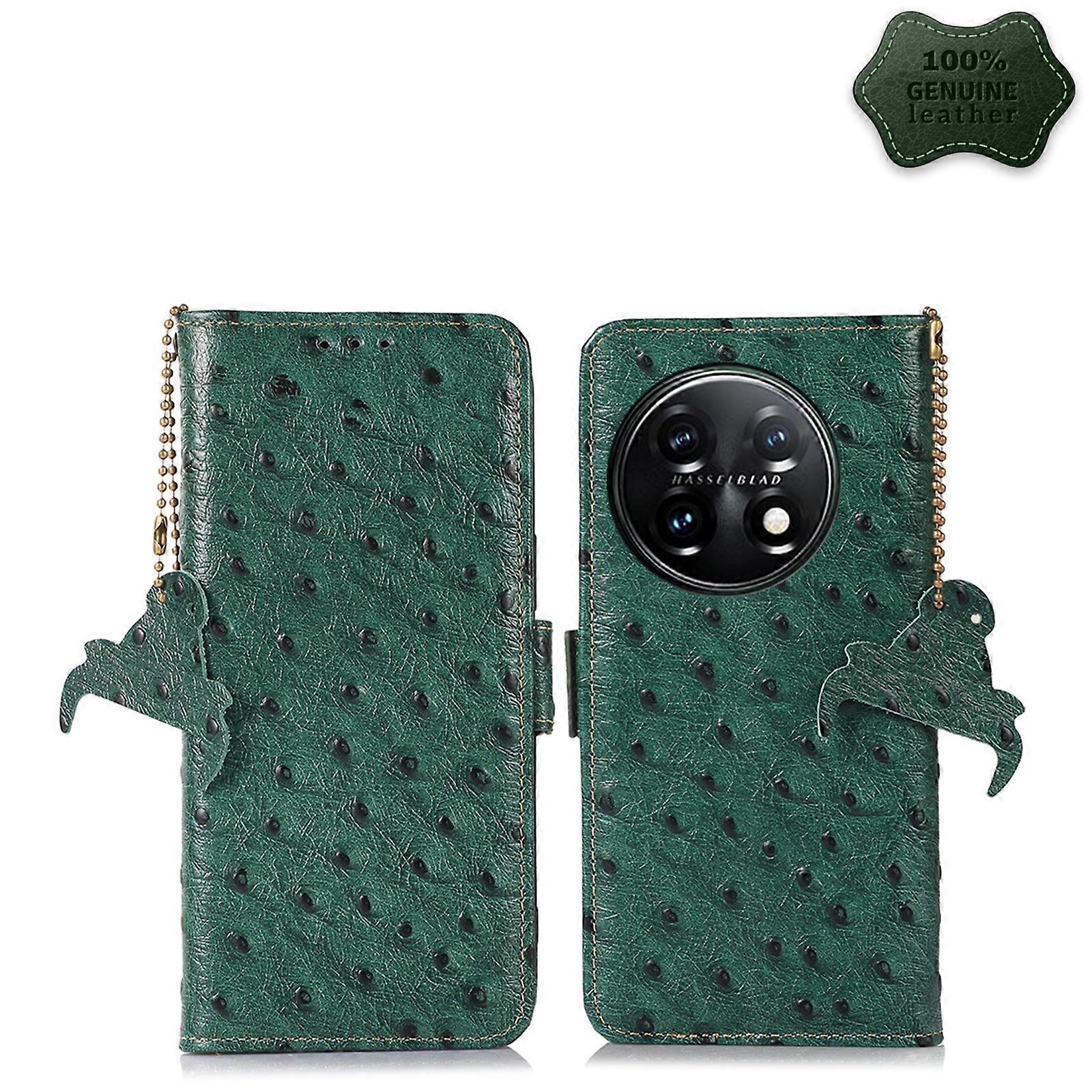For OnePlus 11 5G Ostrich Pattern Leather RFID Phone Case