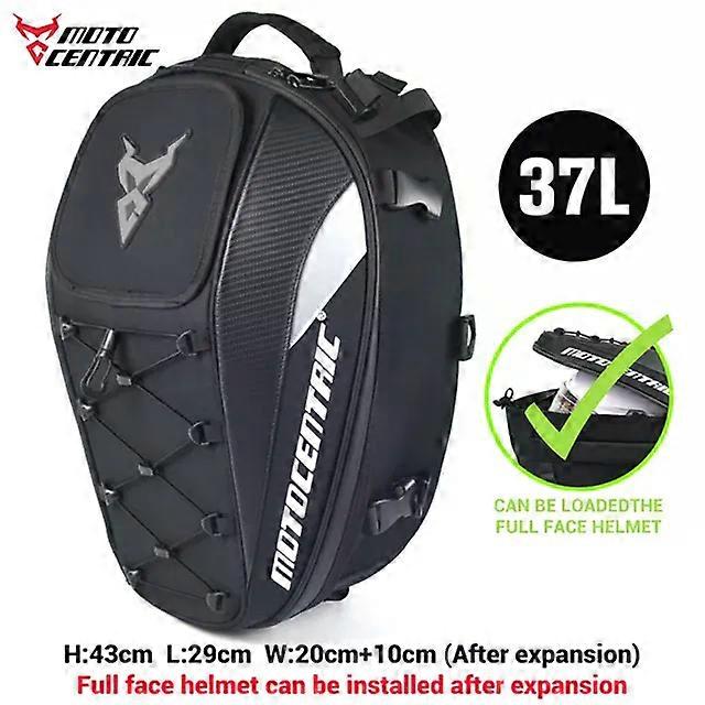 Waterproof Motorcycle Tail Bag 37L Capacity Reflective Storage Rear Seat Pack Motobike Multifunct Durable Backpack