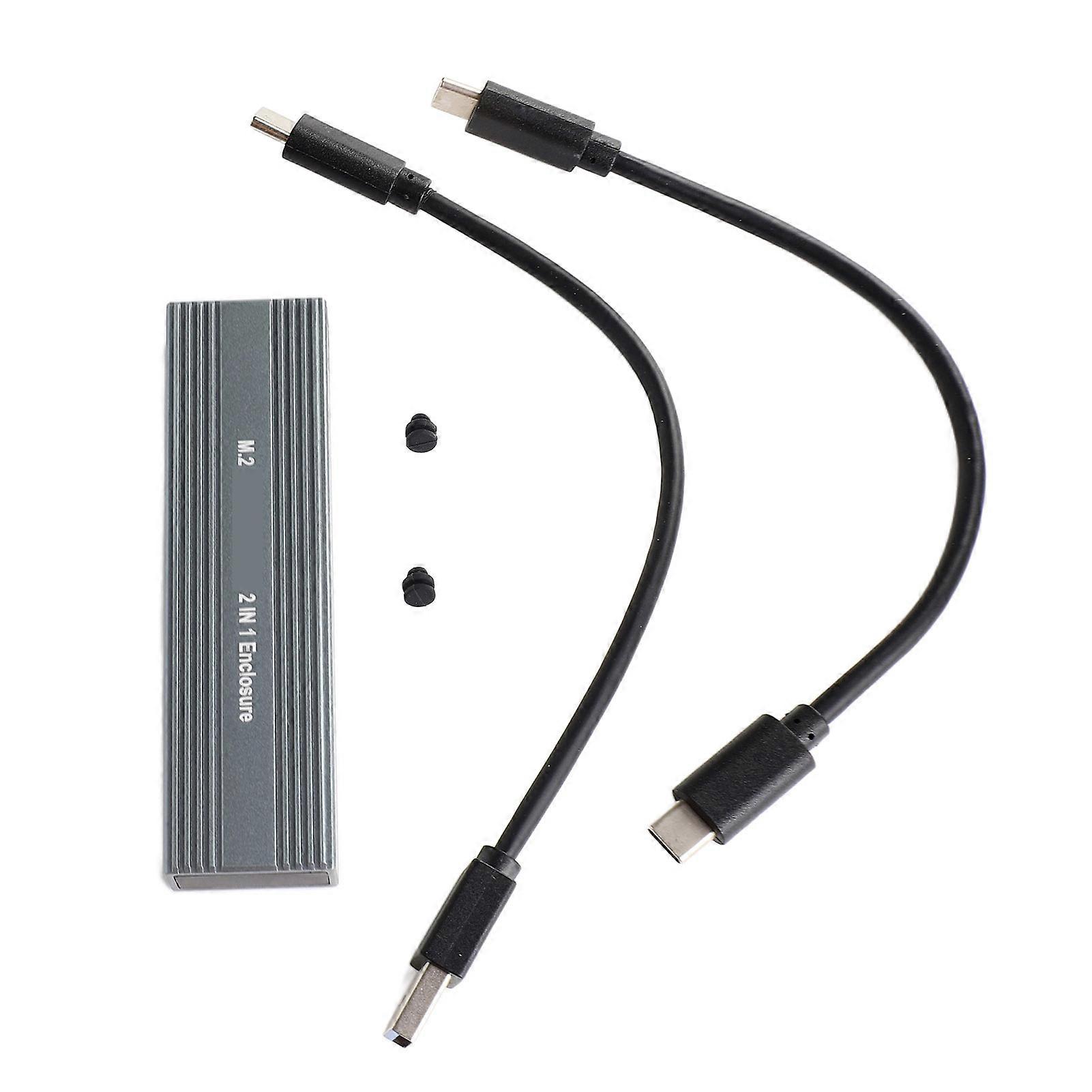 M2 Enclosure M.2 to USB Type C 3.1 Adapter for Protocol NVME PCIE NGFF M/B Key Disk Box SSD Case