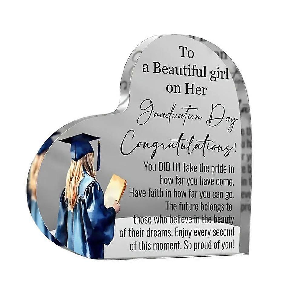 Transparent Acrylic Heart Shaped Graduation Gift