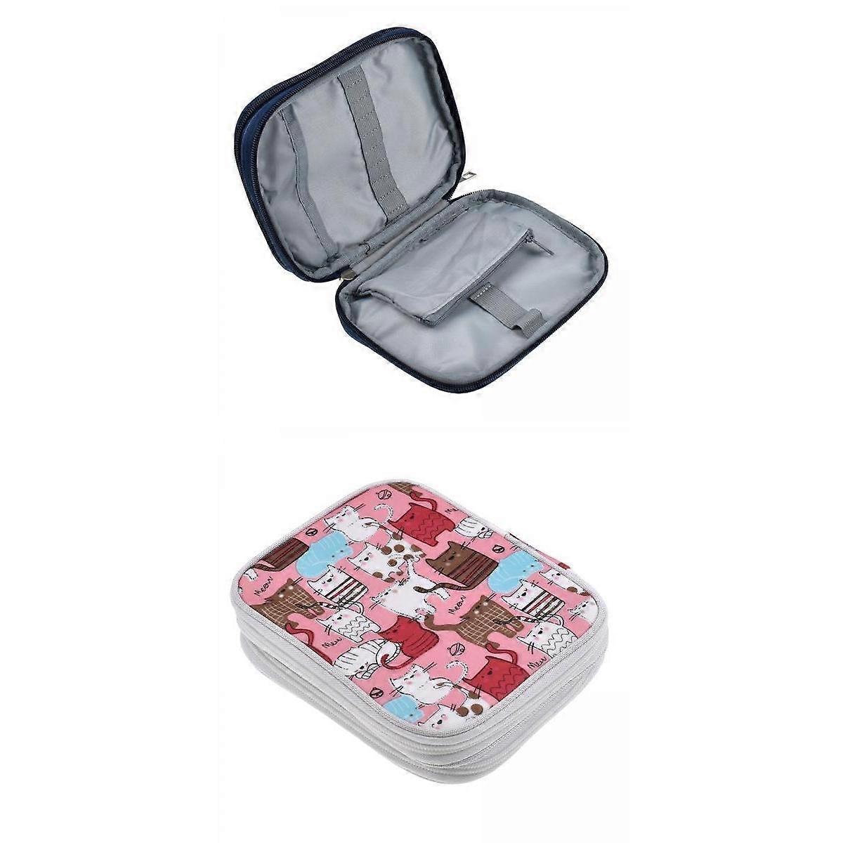 Magideal 2 Pieces Crochet Hook Cases Storage Zipper Bags For Various