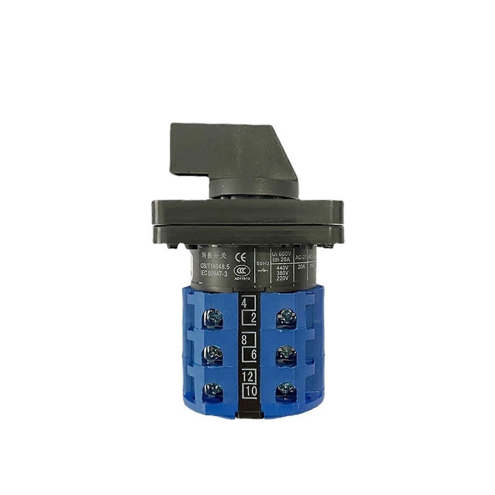 Rotary Cam Switch LW2620 Changeover Selector with Center Off 102 Positions 3 Poles 48x48mm Panel
