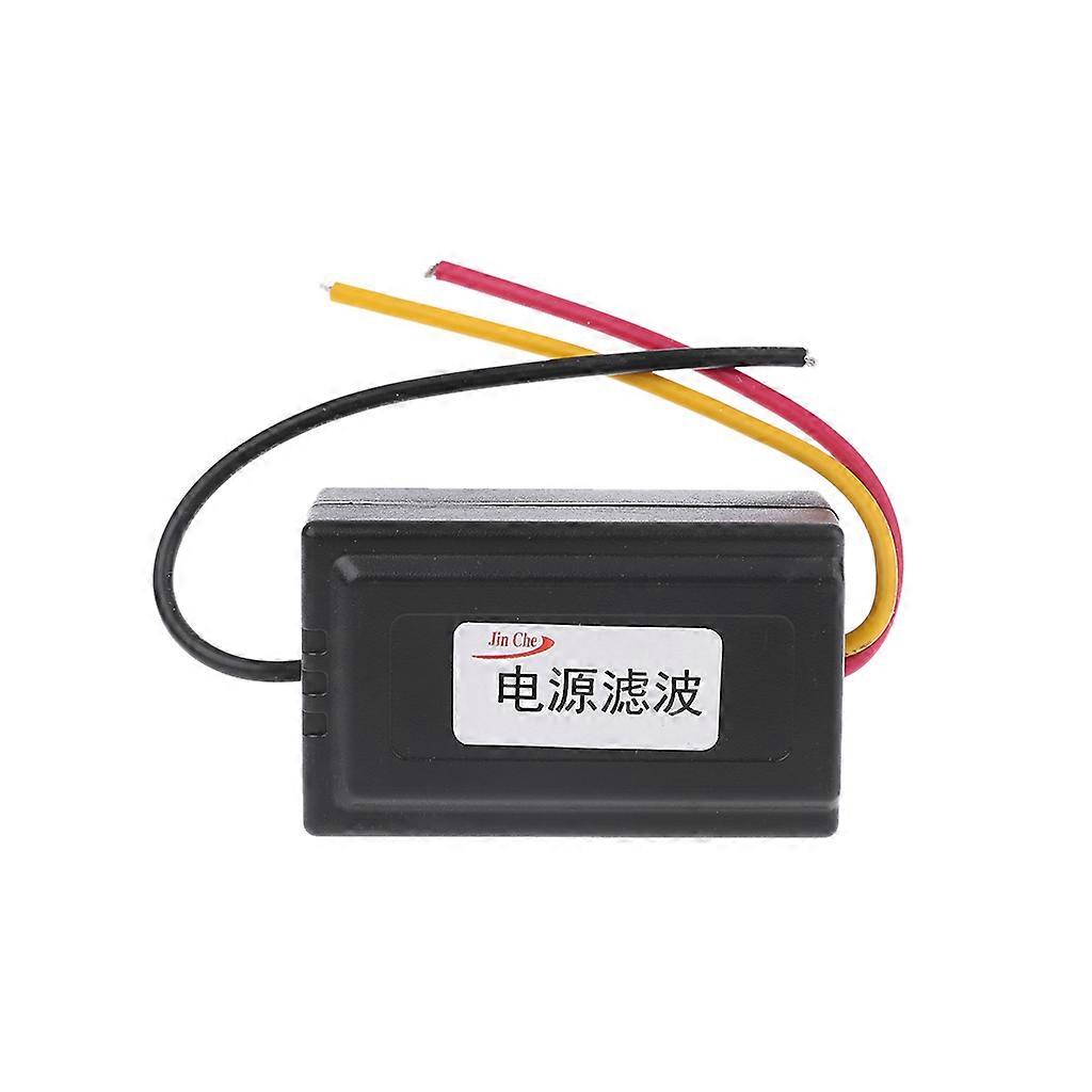 DC 12V Power Supply Black Plastic Audio Power Filter for Car VEA22P Filterin Multicolor