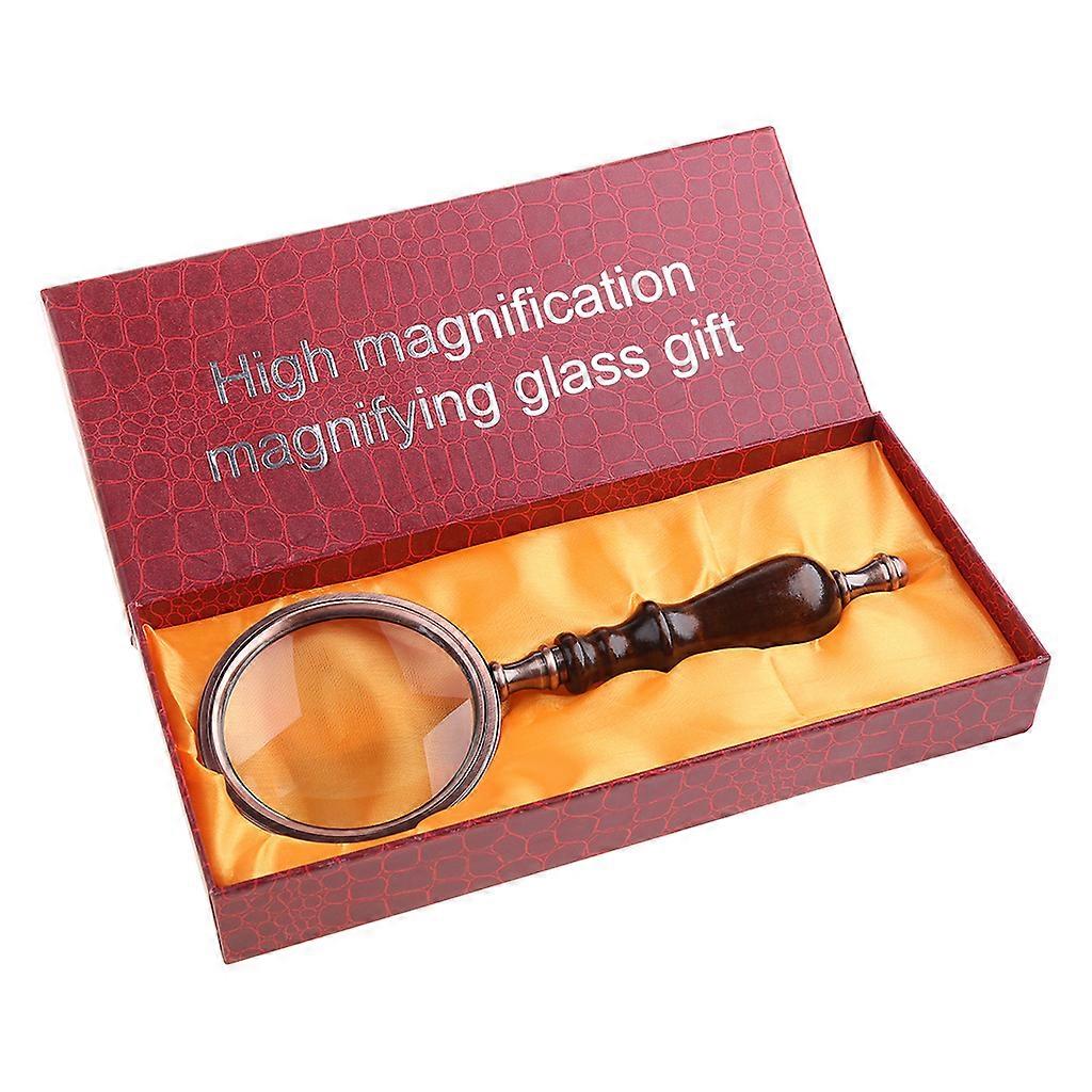Wood Handle Magnifier 10X Antique Handle Magnifier For Reading Antique Inspection Coins Insect Rocks Map Elder Magnifier