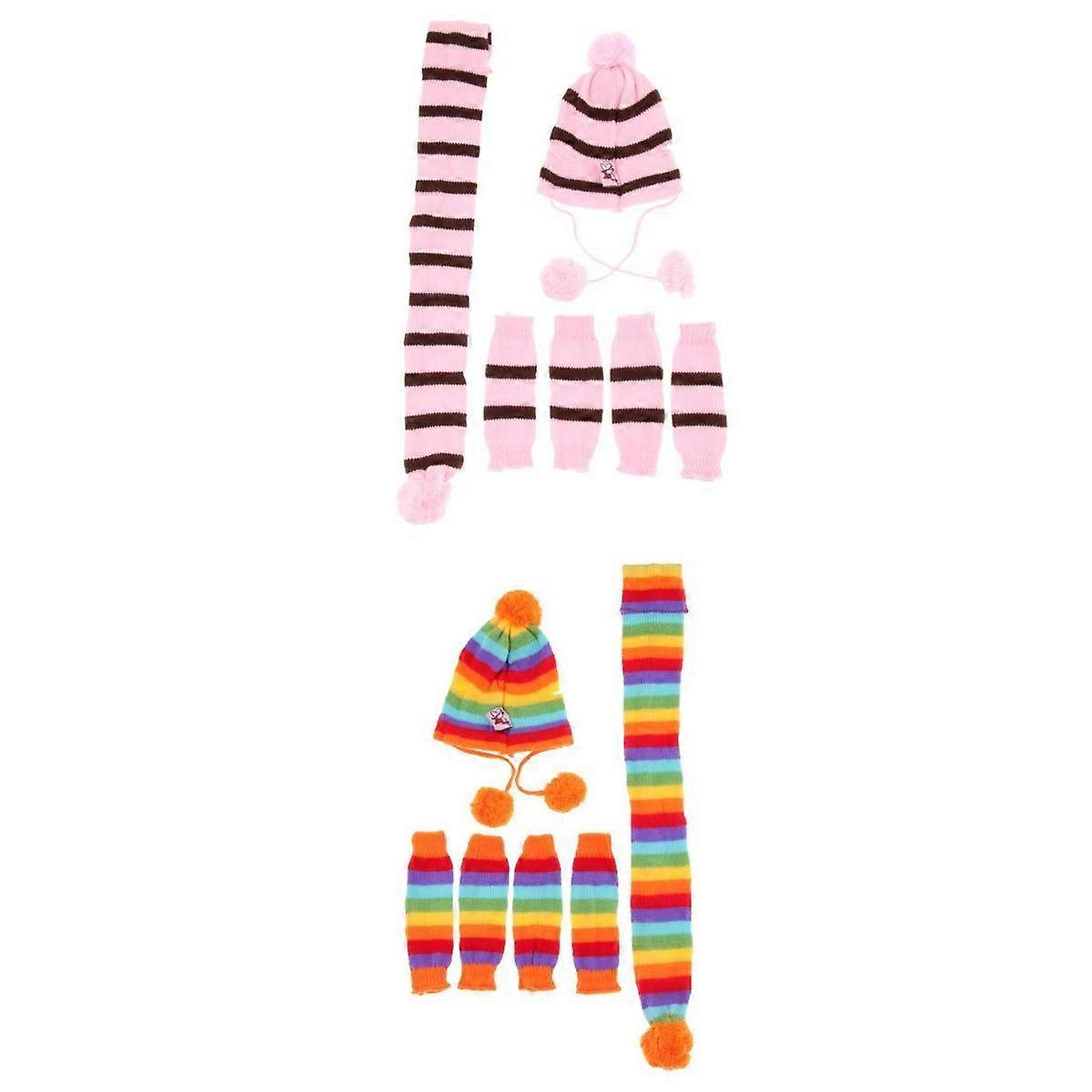 2 Pack Small Dog Hat+Scarf+Socks M