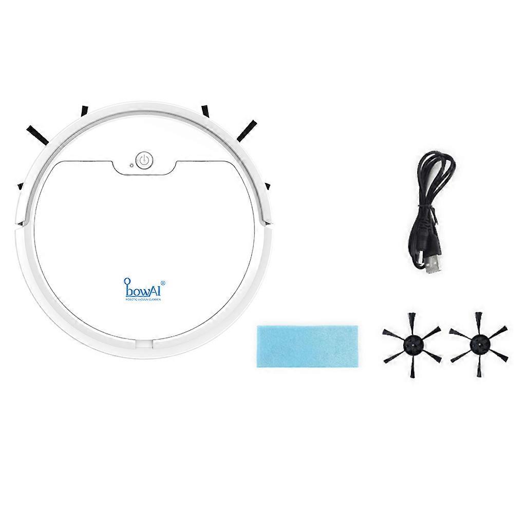 Robot Vacuum Cleaner for Smart Navigation Remote Control Strong Suction Robot Vacuum Cleaner Wet/Dry 1500mAh Rechargeabl  White