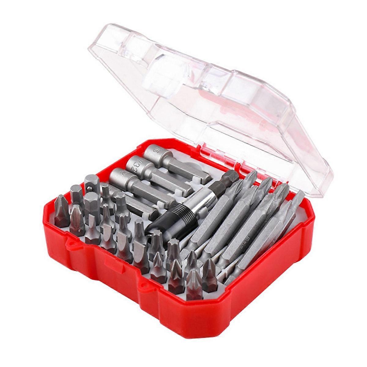 34Pcs Ratchet Screwdriver Batch Combination Screwdriver Home Set Box