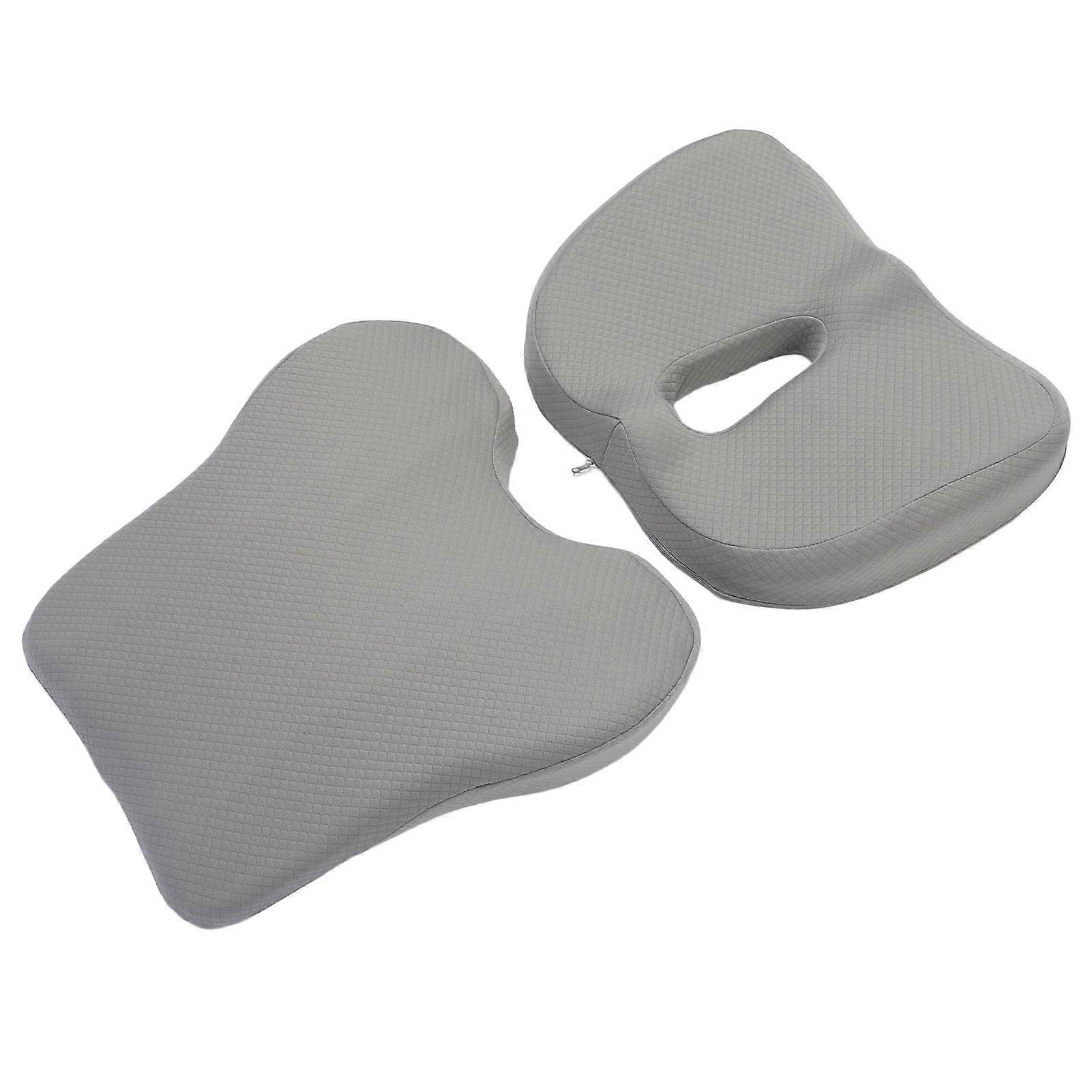 coussin d’assise et coussin de soutien lombaire coussin de chaise réglable en mousse à mémoire de forme coussin de dos coussin d’assise pour chaise de bureau gris 