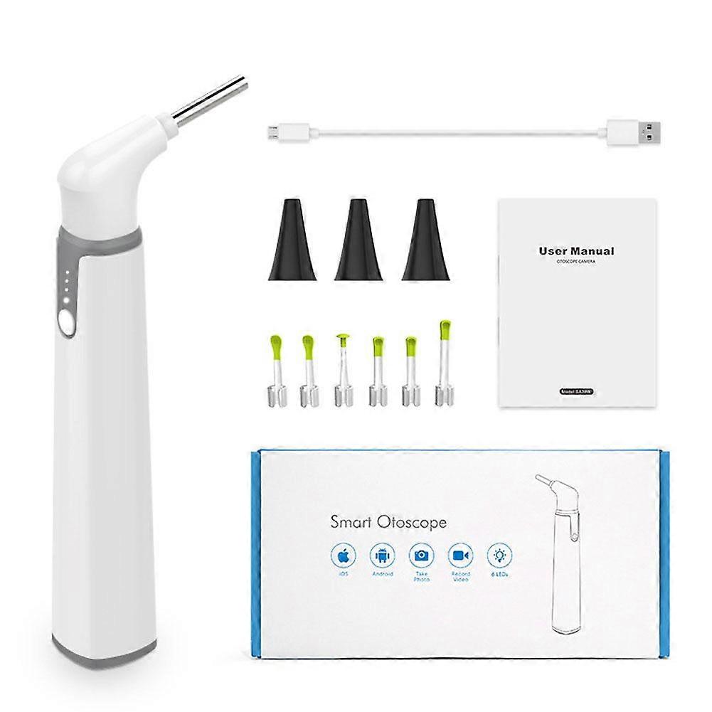 White (A)$Home version visual ear pick personal care smart ear cleaning artifact wifi inspection mirror otoscope