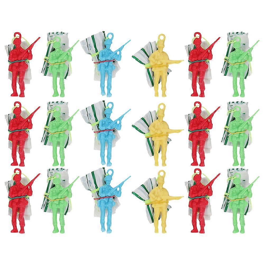 Mini Soldier Parachute Toys for Kids Playing Made of Plastic Assorted Color 30pcs
