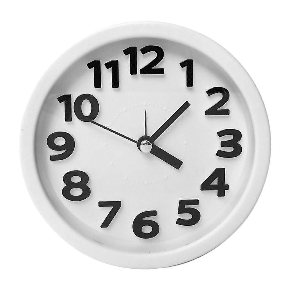 Table Mute Clock White Plastic Compact Digital Clock for Home Use