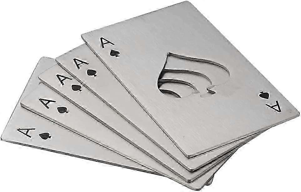 10 Packs Card Bottle Opener, Stainless Steel Bottle Openers Suitable for Your Wallet, Ideal for Casino Lovers