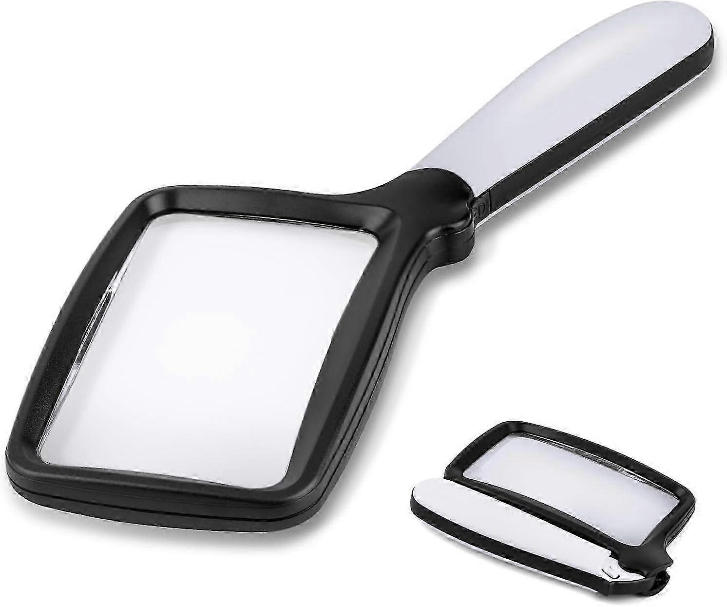 Folding LED Magnifying Glass - 3X Large Rectangle with Light