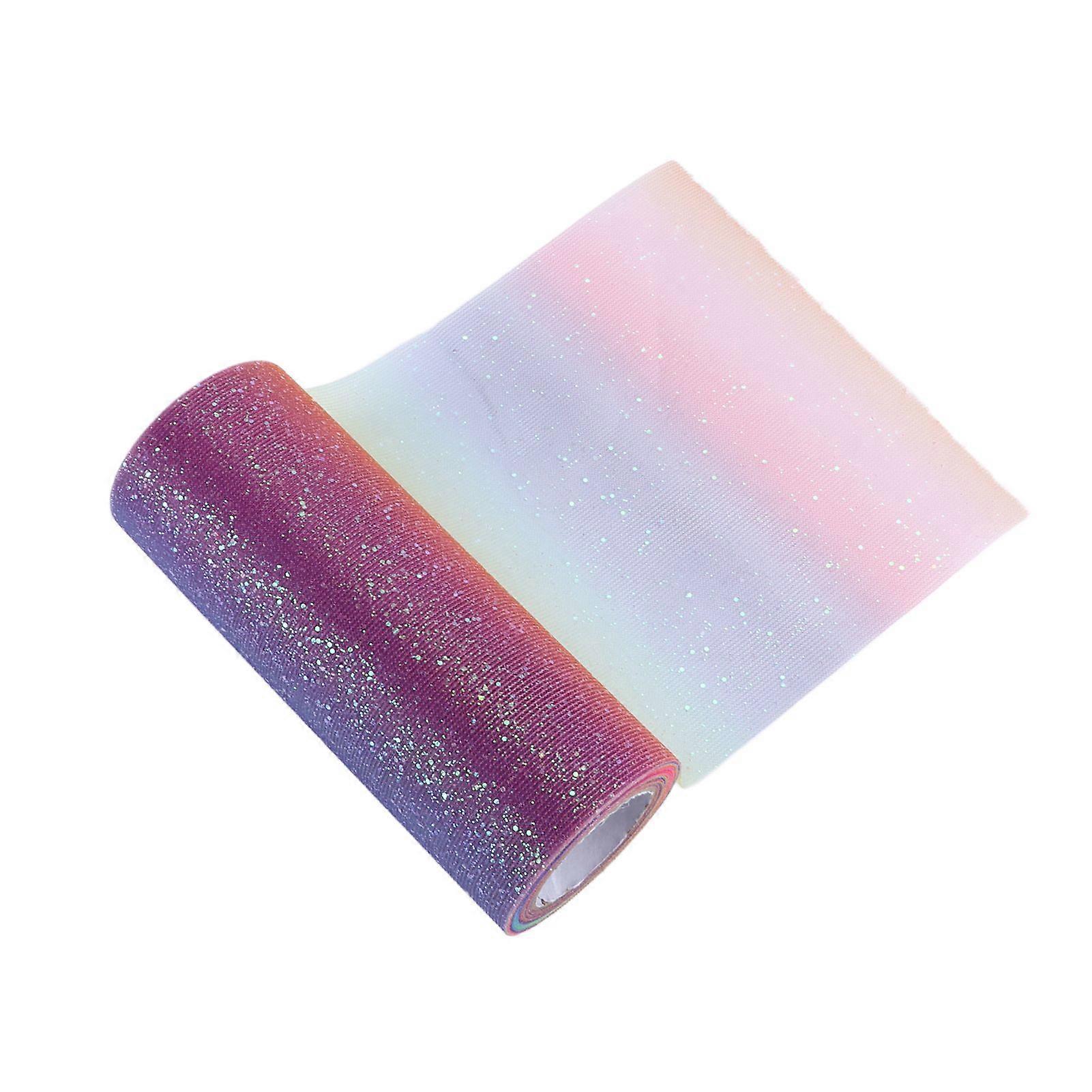 2025 أحدث طراز قوس قزح بريق تول طويل مرن رائع مريح