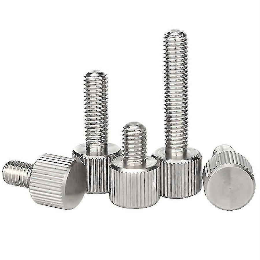 Vis à pouce en acier inoxydable moletée M3 M4 M5 M6 Vis à vis plate 20pcs