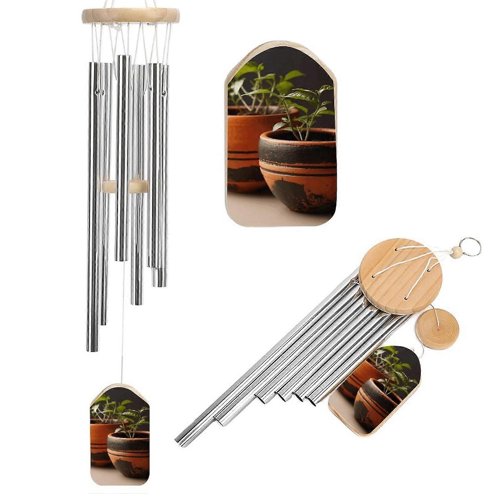 Small wind chime made of clay, 52.1 cm, large soothing melodic tones, classic with wind catcher