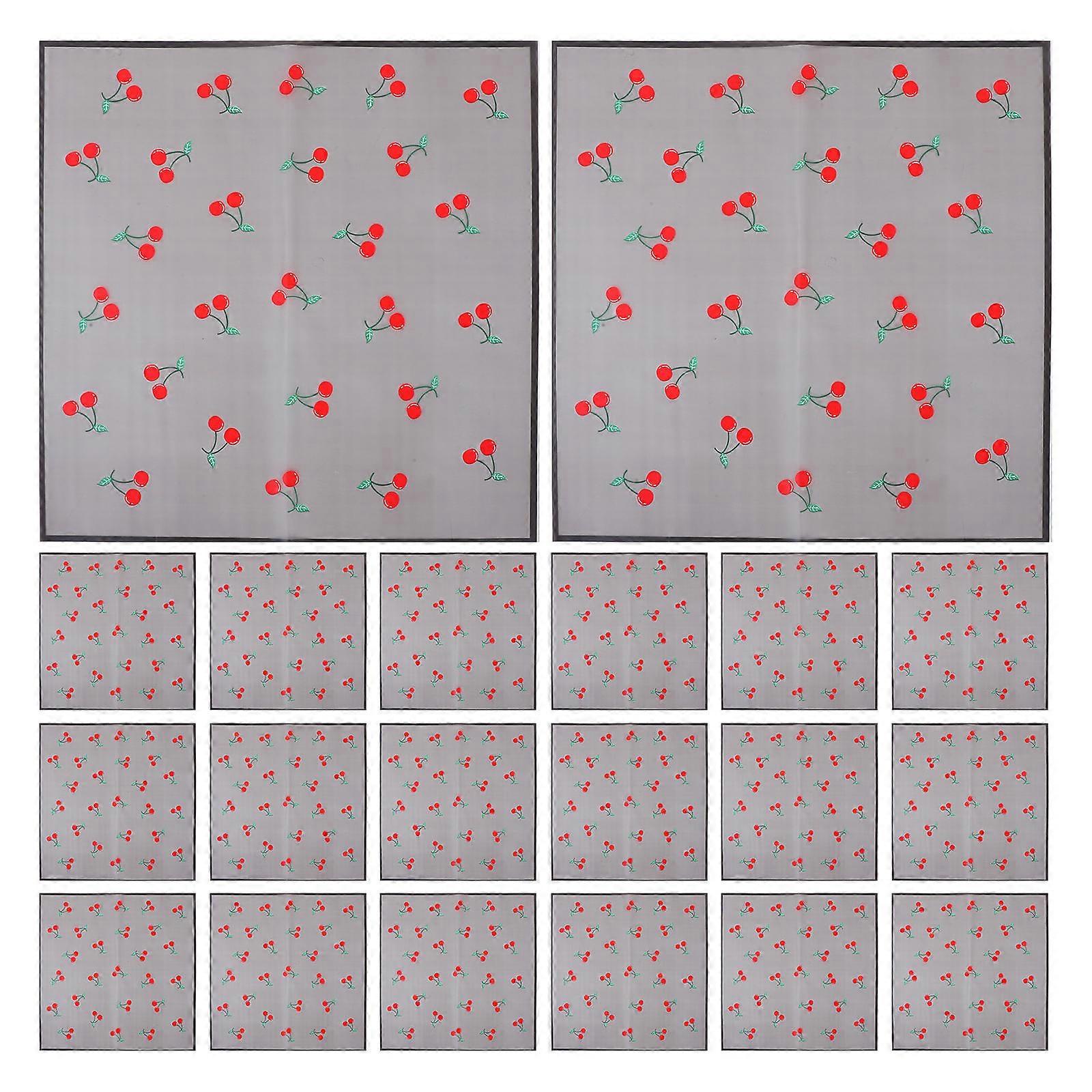 Flower Wrapping Paper Cherry Pattern Black Square Waterproof For Floral Arrangements 20Pack