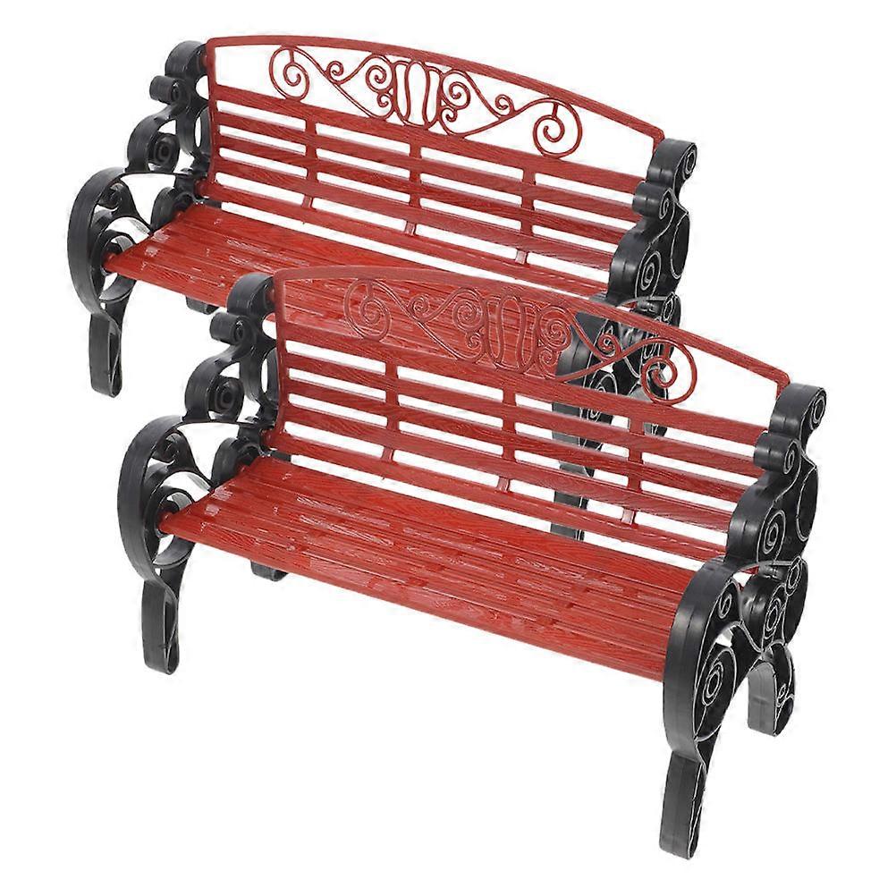 Bench Model Small Bench Model Office 22.00X14.00X8.80CM Simulation Style 2Pcs