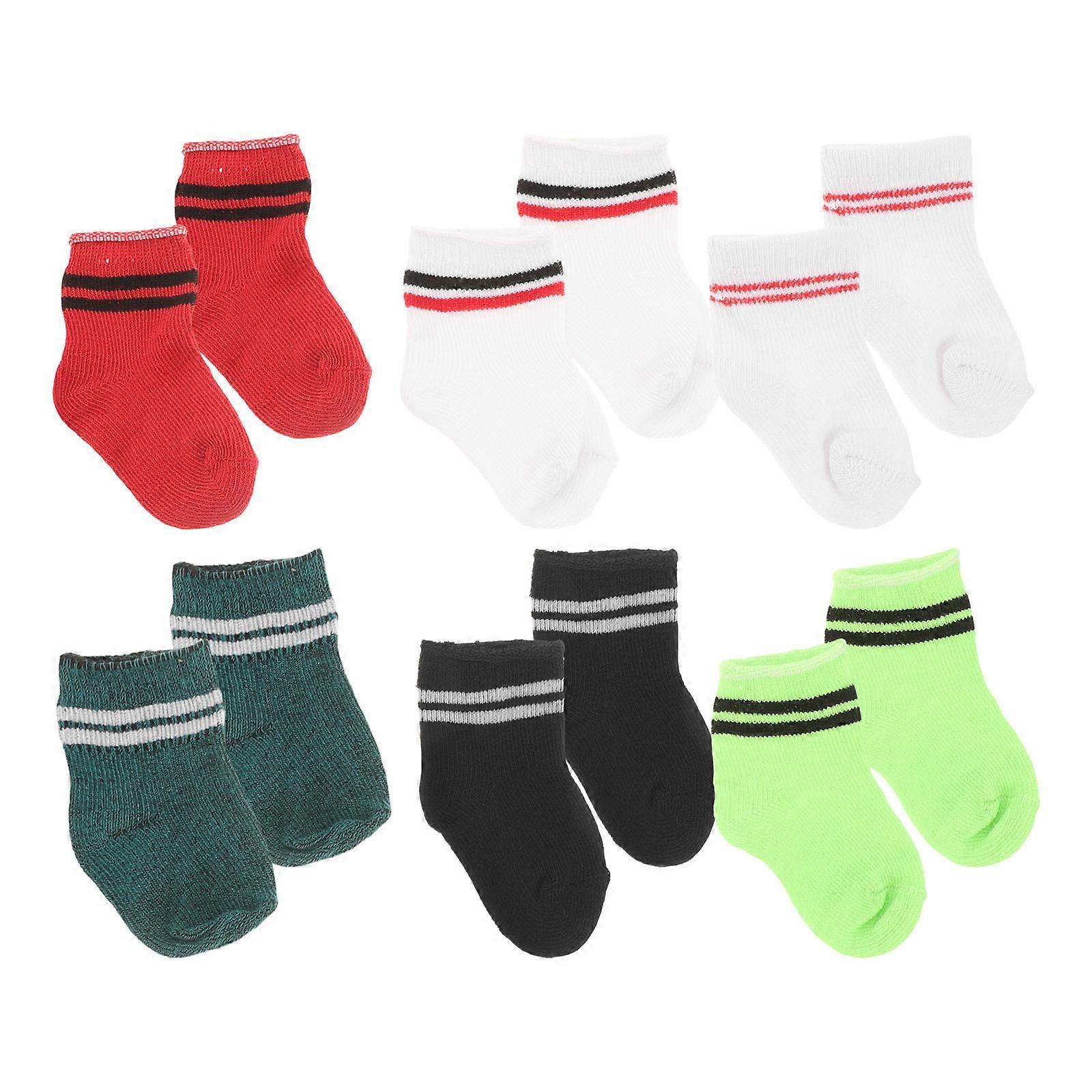 Socks Toy Doll Socks Replacement Fashion Enhancement Short Socks Assorted Color 6Pairs