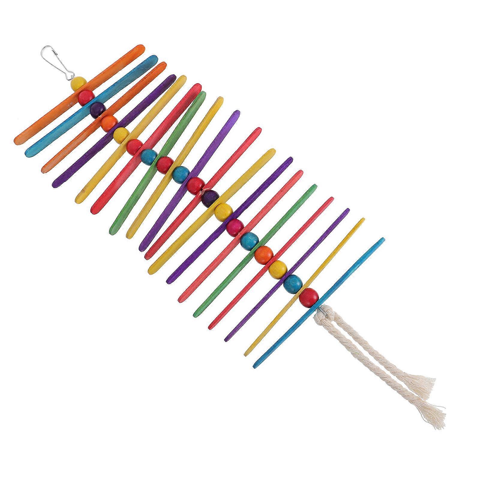 Colorful Durable Wood Chew Toy for Parrots and Birds – Promotes Exercise and Stress Relief for Budgies, Cockatiels, Conures, and Lovebirds