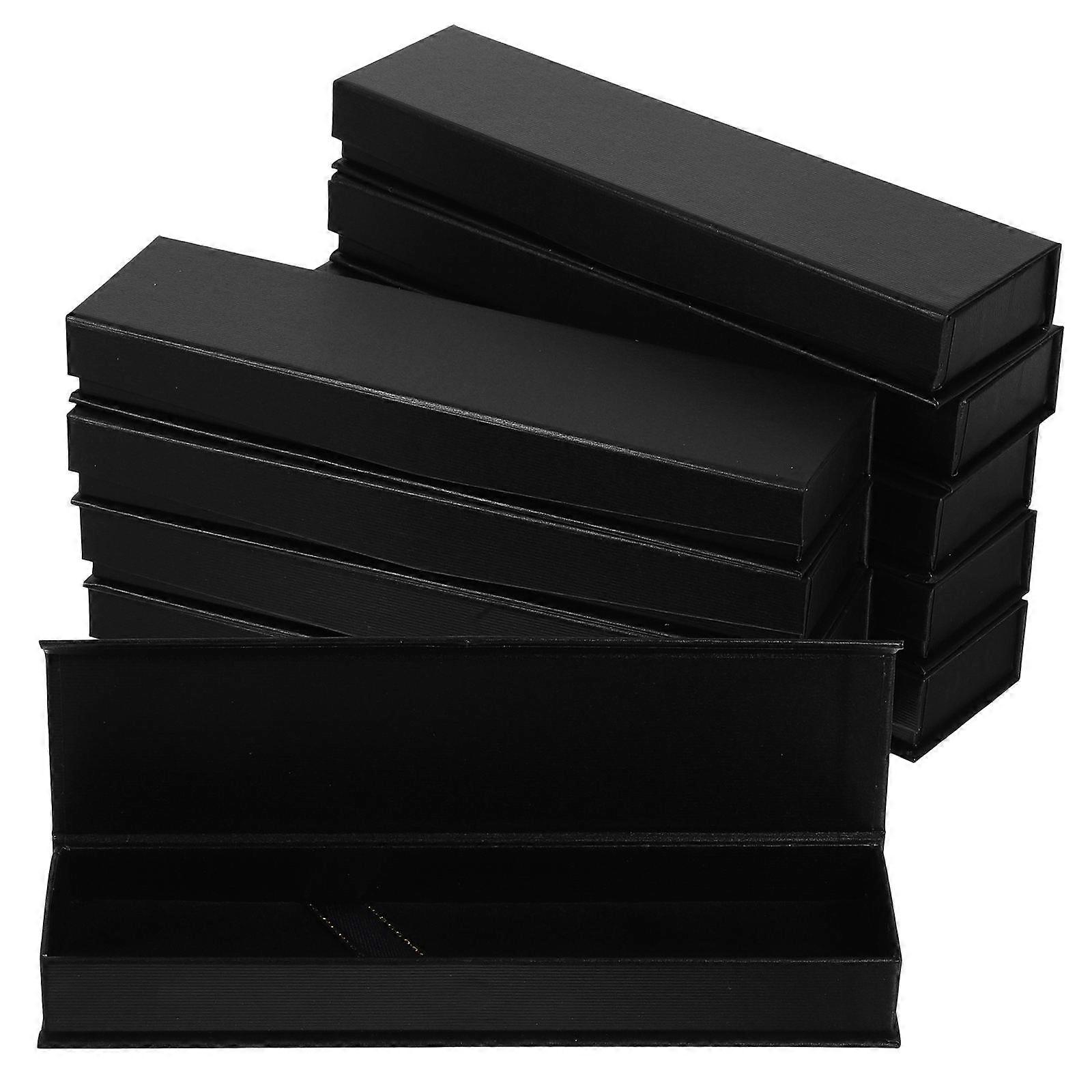 Pen Boxes Storage Holder Rectangular Black Paper Box 10Pcs