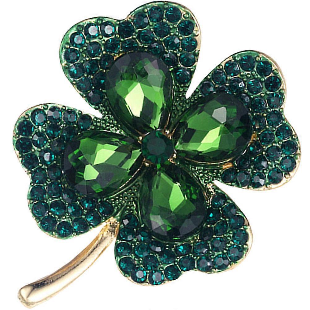 Rhinestone Brooch Lightweight Lapel Pin for Women, Decorative Shamrock Badge for St. Patrick's Day, Secure Reusable Jewelry Accessory for Sweaters &