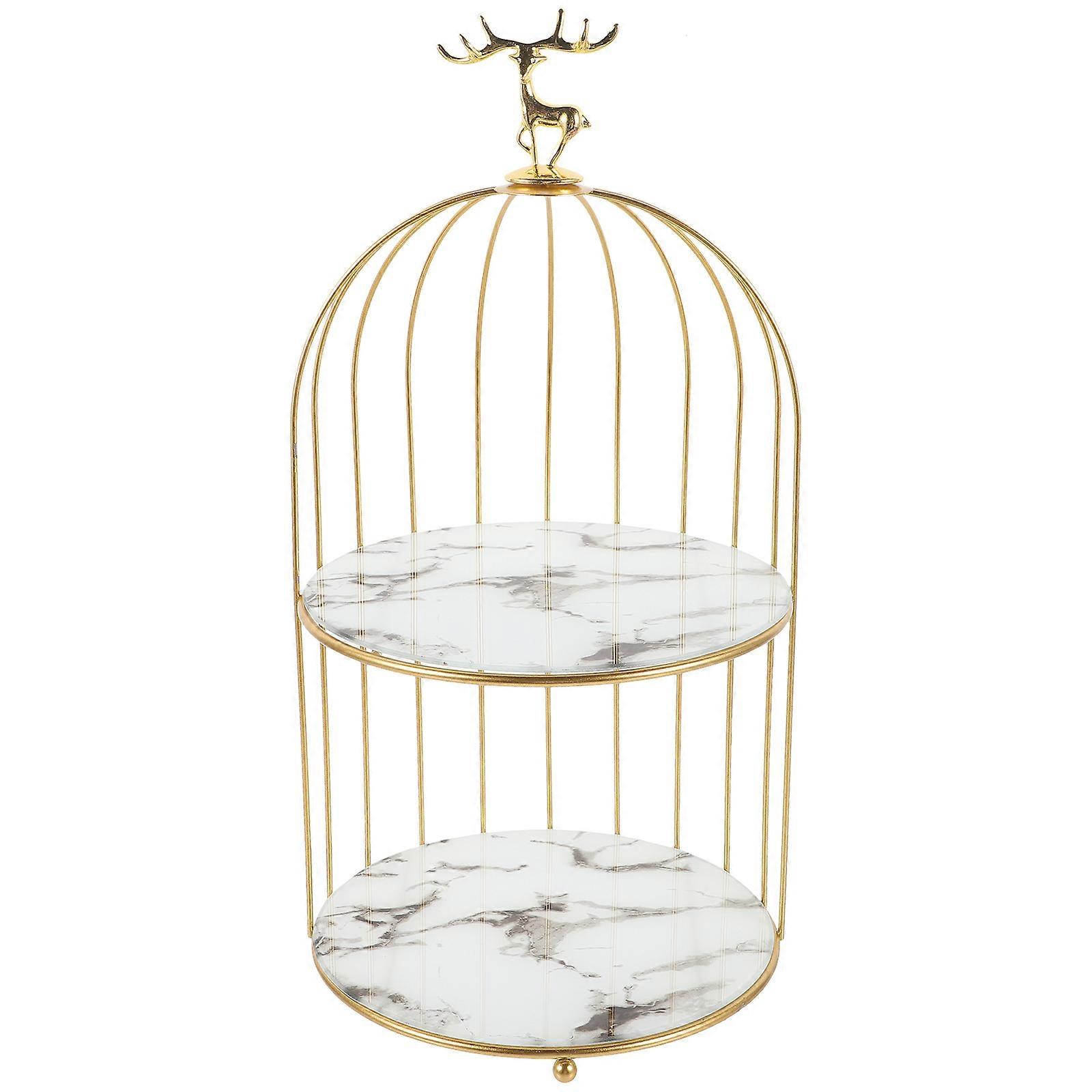 Makeup Stand Bird Cage Cosmetics Storage Rack Style Iron 1Set
