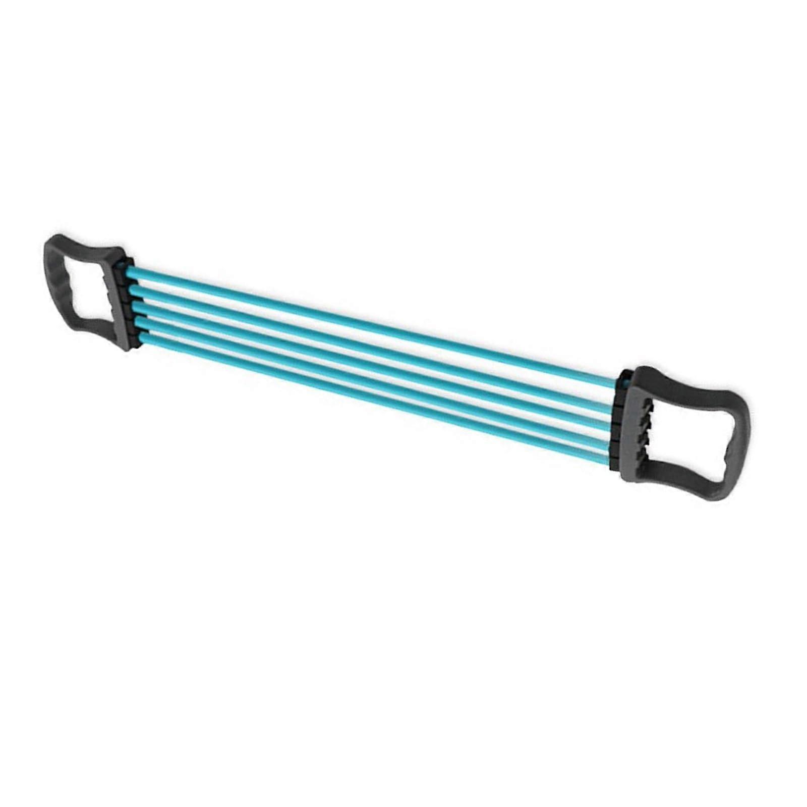 Chest Enhancer Arm Muscle Training Device with 5 Spring Resistance Bands for Chest, Arms, Shoulders, and Back - Blue