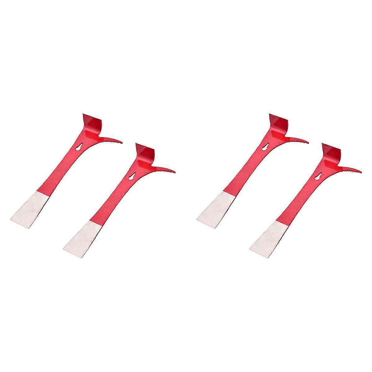 Stainless Steel Bee Hive Tool with J Hook,4 Pcs Bee Hive Scraper for Bee Hive Box Scraper Knife for