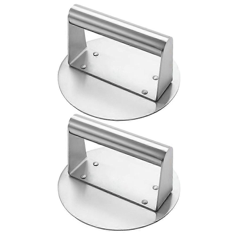 Burger Press Patty Press Round Silver 16x16cm Meat Pressing Non-stick Mold 2Pcs